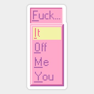 Fuck It - Geeky Pink Pixel Art Windows 95 Menu Sticker